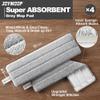 JOYMOOP Mop Replacement Pads, 4-Pack 13"  4.9" Microfiber Flat Mop Refills, Dual Grey & Stripe Pads for Wet & Dry Cleaning, Fits JOYMOOP Mop Head Refills, Machine Washable, Durable, Scratch-Free view 2