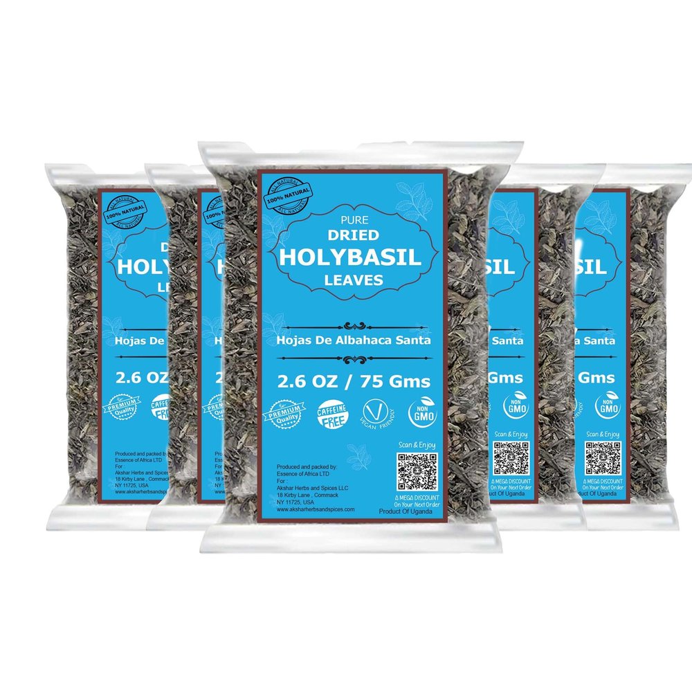 13oz Holy Basil Tea, Dried Tulsi Leaves, Te de Albahaca Sagrada, Loose Leaf Tea, Caffeine free, Non GMO, Perfect For Culinary Creations, Relaxing. by Akshit