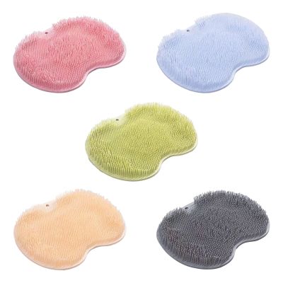 5 PCS Silicone Bath Massage Pad, Back Scrubber for Shower, Body Scrubber Mat with Suction Cup for Bathroom Walls, Foot Scrubber Mat to Remove Dead Skin, Easy Feet Cleaning Brush