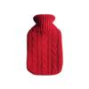 1PCS 2000ml Hot Water Bottle Knitted Cover,Red Cover view 1