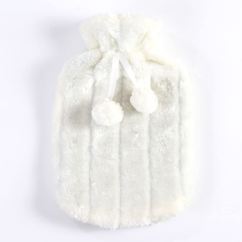 1PCS 2L Hot Water Bottle Cover Cold-Proof Heat Preservation Covers,White Cover