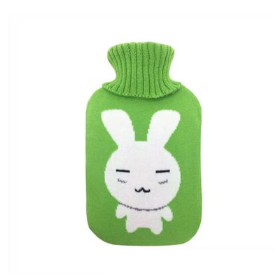 1PCS 2000ml Knitted Hot Water Bag Cover Warm Keeping Coldproof Removable Cover,Light Green