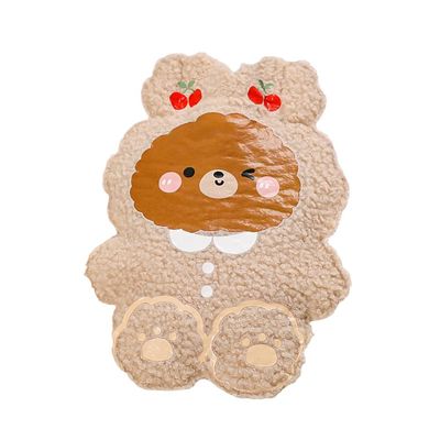 1PCS 350ML Cartoon Plush Bear Hot Water Bottle Hand Warmer Cute Hot Water Bag,B