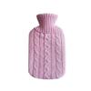1PCS 2000ml Hot Water Bottle Knitted Cover,Pink Cover view 1