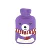 1PCS 2000ml Knitted Hot Water Bag Cover Warm Keeping Coldproof Removable Cover,Purple view 1