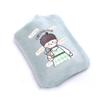 1PCS Cartoon Plush Water Injection Hot Water Bag PVC Material Portable Girl Warm Stomach Hand,Green boy view 1