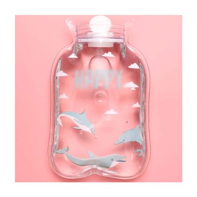 1PCS Transparent Hot Water Bottle Warm Belly Cartoon Hand Warmer Filled Mini Portable Hot Water Bags,Type 5