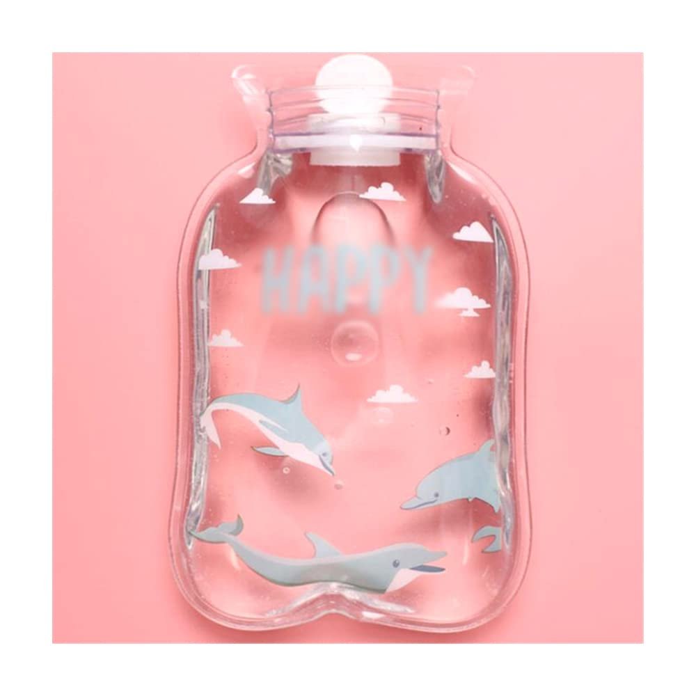 1PCS Transparent Hot Water Bottle Warm Belly Cartoon Hand Warmer Filled Mini Portable Hot Water Bags,Type 5