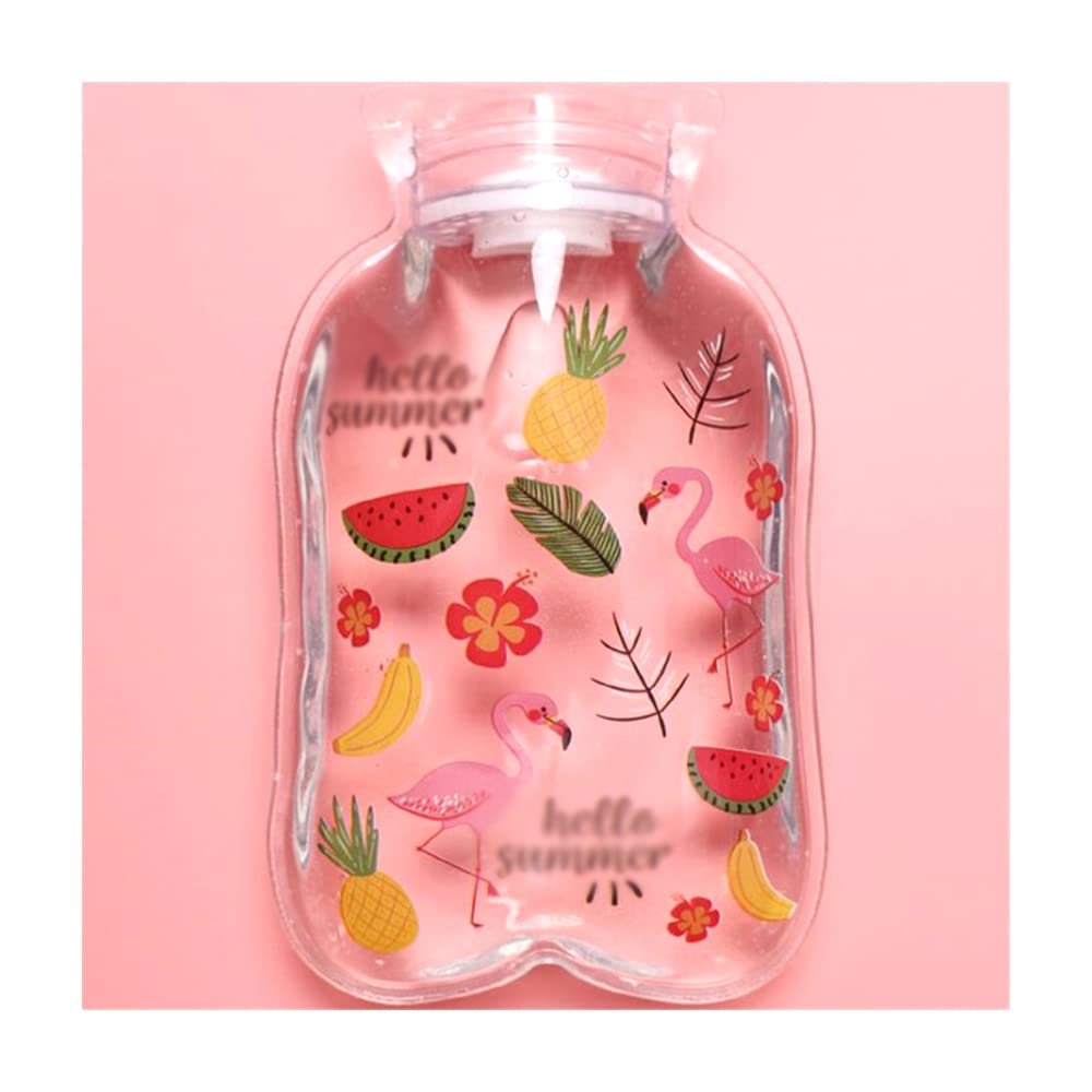 1PCS Transparent Hot Water Bottle Warm Belly Cartoon Hand Warmer Filled Mini Portable Hot Water Bags,Type 2