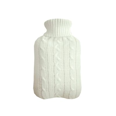 1PCS 2000ml Hot Water Bottle Knitted Cover,White Cover