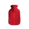 1PCS 2000ml Knitted Hot Water Bag Cover Warm Keeping Coldproof Removable Cover,Red view 1
