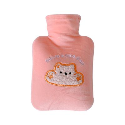 1PCS 500ml Hot Water Bag Kawaii Bear Plush Water Bottle Hand Warmer,F