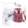 1PCS Hand Warmer PVC Hot Water Bottle Bag with Knitted Soft Rabbit Cozy Cover,Beige view 2
