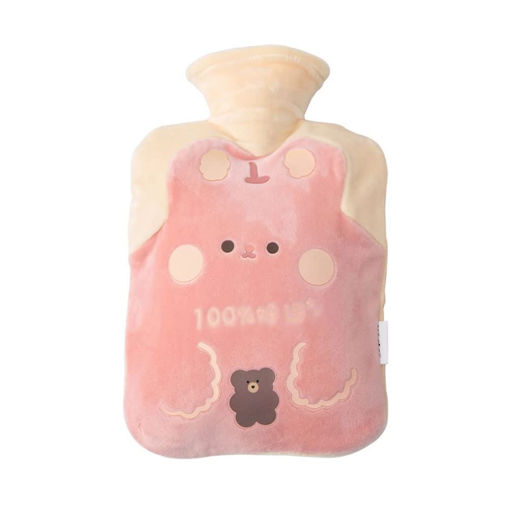 1PCS Hot Water Bottle with Fleece Cover,Pink,500ML