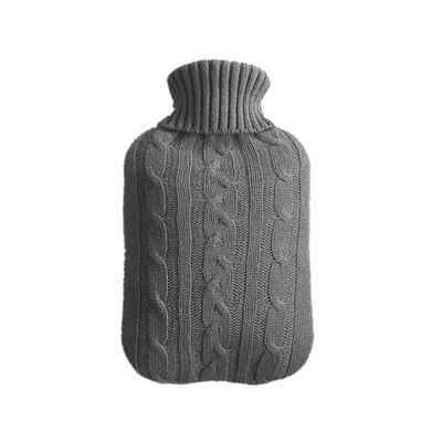 1PCS 2000ml Knitted Hot Water Bag Cover Warm Keeping Coldproof Removable Cover,Dark Grey