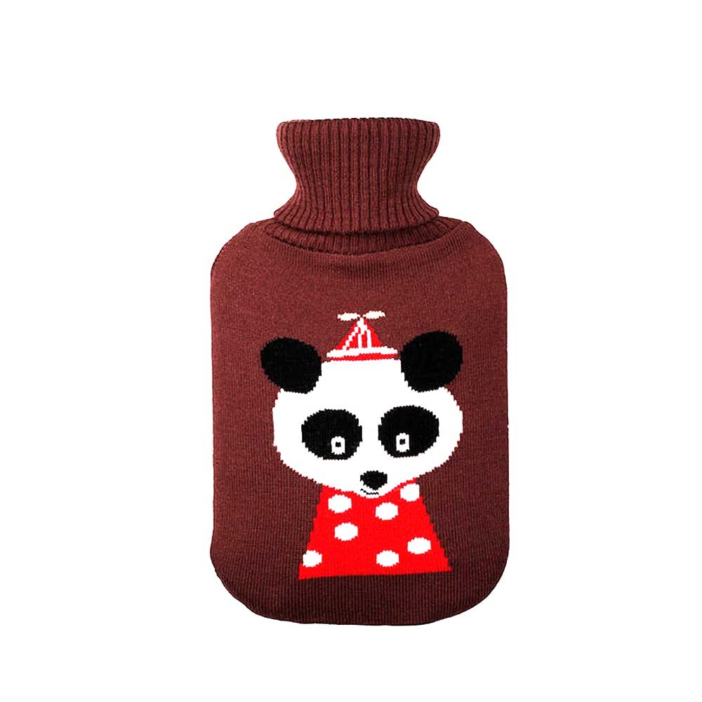 1PCS 2000ml Knitted Hot Water Bag Cover Warm Keeping Coldproof Removable Cover,Chocolate