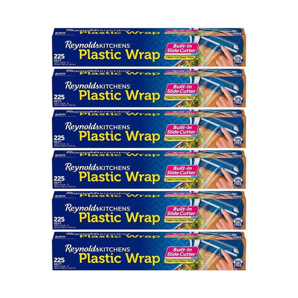 Reynolds Kitchens Quick Cut Plastic Wrap, 225 Square Feet, Pack of 6