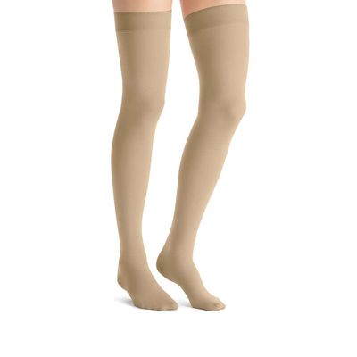 JOBST Opaque Compression Stockings, 20-30 mmHg, Thigh High, Silicone Dot Band, Closed Toe, Petite - Choose Your Size