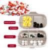 1Pack Travel Pill Organizer, 8 Compartments Portable Pill Case, Small Pill Box for Pocket Purse Portable Medicine Vitamin Container Beige view 2
