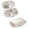 1Pack Travel Pill Organizer, 8 Compartments Portable Pill Case, Small Pill Box for Pocket Purse Portable Medicine Vitamin Container Beige view 3
