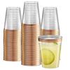 PLASTICPRO Disposable 8 oz Crystal Clear Plastic Tumblers With Rose Gold Rim for Party's & Weddings pack of 50 view 1