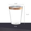 PLASTICPRO Disposable 8 oz Crystal Clear Plastic Tumblers With Rose Gold Rim for Party's & Weddings pack of 50 view 3