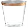 PLASTICPRO Disposable 8 oz Crystal Clear Plastic Tumblers With Rose Gold Rim for Party's & Weddings pack of 50 view 4