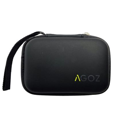 AGOZ Contact Lens Case, Portable Contact for Eyes Storage Box, Contact Lens Travel Pouch Holster, Durable Protective Cover Holder with Wrist Strap (Black)