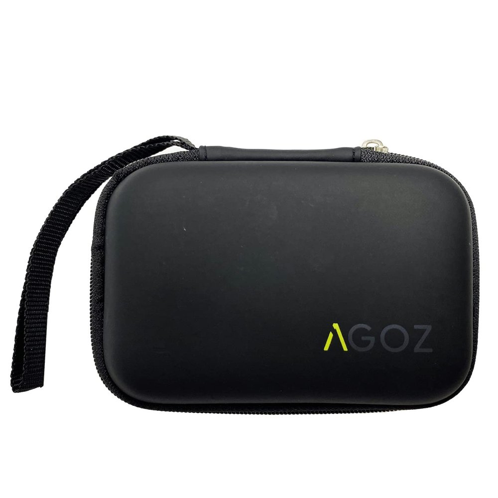 AGOZ Contact Lens Case, Portable Contact for Eyes Storage Box, Contact Lens Travel Pouch Holster, Durable Protective Cover Holder with Wrist Strap (Black)