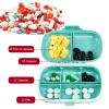 1Pack Travel Pill Organizer, 8 Compartments Portable Pill Case, Small Pill Box for Pocket Purse Portable Medicine Vitamin Container Blue view 2