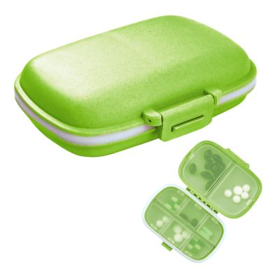 1Pack Travel Pill Organizer, 8 Compartments Portable Pill Case, Small Pill Box for Pocket Purse Portable Medicine Vitamin Container Green