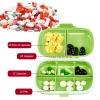 1Pack Travel Pill Organizer, 8 Compartments Portable Pill Case, Small Pill Box for Pocket Purse Portable Medicine Vitamin Container Green view 4