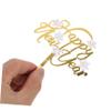 10pcs Happy Year Acrylic Cake Insert Cards Double Snowflake Dessert Picks for Festive Party Decorations Colorful Cake Toppers for Birthdays and Celebrations view 4
