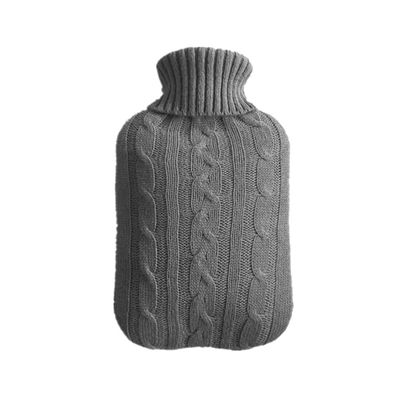 1PCS 2000ml Hot Water Bottle Knitted Cover,Dark Grey Cover