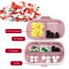 1Pack Travel Pill Organizer, 8 Compartments Portable Pill Case, Small Pill Box for Pocket Purse Portable Medicine Vitamin Container Pink view 4