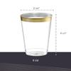 PLASTICPRO Disposable 8 oz Crystal Clear Plastic Tumblers With Gold Rim for Party's & Weddings pack of 50 view 3