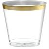 PLASTICPRO Disposable 8 oz Crystal Clear Plastic Tumblers With Gold Rim for Party's & Weddings pack of 50 view 4