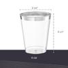 PLASTICPRO Disposable 8 oz Crystal Clear Plastic Tumblers With Silver Rim for Party's & Weddings pack of 100 view 3