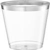 PLASTICPRO Disposable 8 oz Crystal Clear Plastic Tumblers With Silver Rim for Party's & Weddings pack of 100 view 4