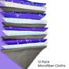 Optigear Microfiber Lens Cleaning Cloth Kit | 12 Pack | 3 Styles | Purple Glasses | Periwinkle | Gray view 2