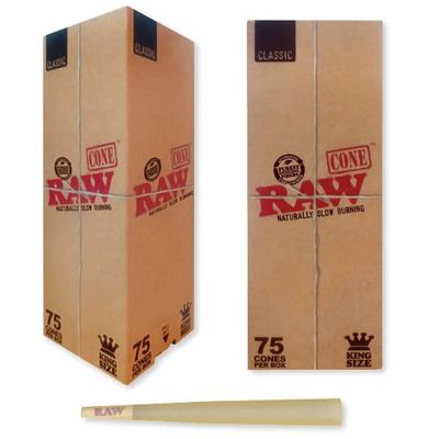 RAW Rolling Paper Classic King Size Cones | 75 Cones
