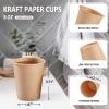 SIUQ 400 Pack 8 oz Kraft Paper Cups, Unbleached Disposable Paper Coffee Cups, Thickened Hot/Cold Beverage Drinking Cup for Party, Home, Cafes, Bistros, Businesses (Brown) view 2