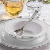 Efavormart 50 Pack 12oz White Plastic Bowls, Disposable Bowl Round with Silver Rim view 1