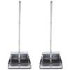 Cabilock 2pcs Stainless Steel Dustpan Metal Dustpan Stand up Pans Pan Dustpan with Long Handle Upright Dustpan Heavy Duty for Indoor Outdoor Lobby Garage Home Yard Sweeping Accessories view 1