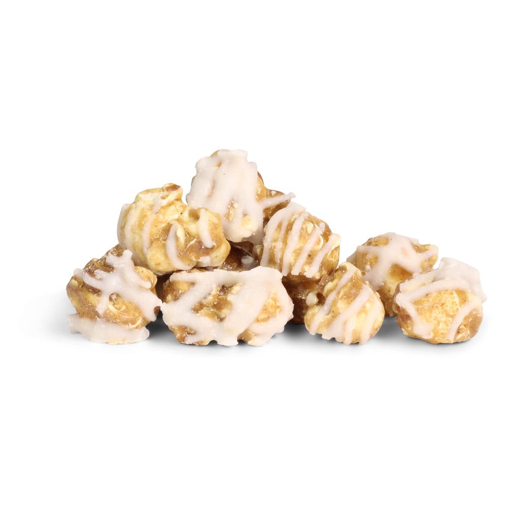 Gourmet Cinnamon Swirl Popcorn by Its Delish, 1 lb Bulk Bag, Festive Caramel Air Popped Sweet Crunchy Popcorn with White glaze Corn Snack, Parties Gluten Free, Vegan, Kosher