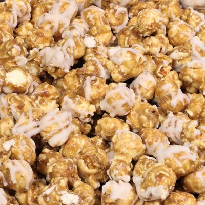 Gourmet Cinnamon Swirl Popcorn by Its Delish, 5 lbs Bulk Bag, Festive Caramel Air Popped Sweet Crunchy Popcorn with White glaze Corn Snack, Parties Gluten Free, Vegan, Kosher