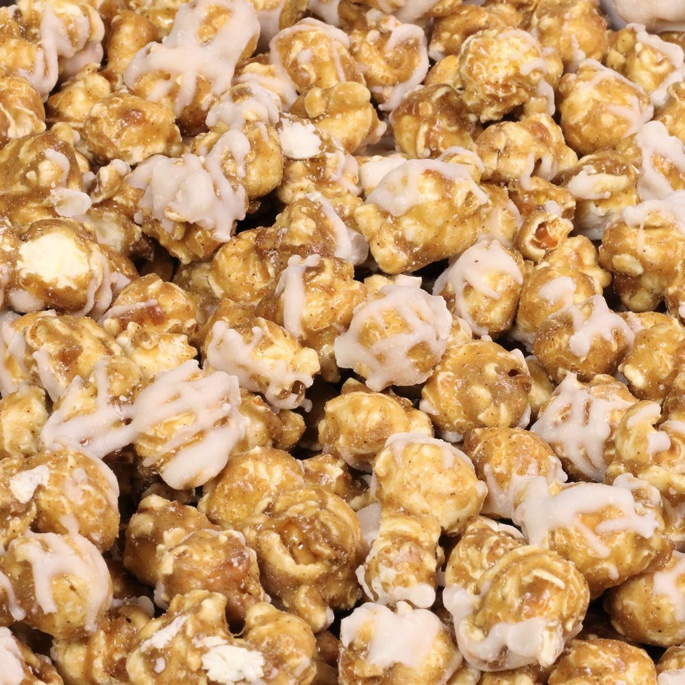 Gourmet Cinnamon Swirl Popcorn by Its Delish, 5 lbs Bulk Bag,  Festive Caramel Air Popped Sweet Crunchy Popcorn with White glaze Corn Snack, Parties  Gluten Free, Vegan, Kosher