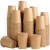 Lamosi 200 Pack 8 oz Kraft Paper Cups, Brown Disposable Paper Coffee Cups, Unbleached Paper Cups for Hot/Cold Beverage Party Home Office view 1