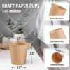 SIUQ 400 Pack 3 oz Kraft Paper Cups, Disposable Bathroom Cups, Mini Mouthwash Cups, Hot/Cold Beverage Drinking Cup for Gargle Espresso Juice Medicine (Brown) view 2