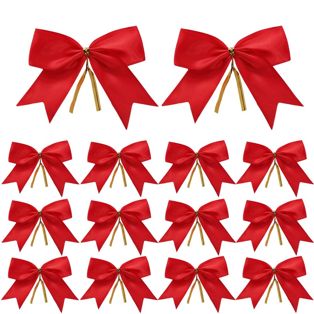 AKLVBL 36 Pack Satin Ribbon Bows - Pretied Bows for DIY Craft, Wedding, Treat, Gift, Bakery Candy Bags & Package Decorating (M Size)